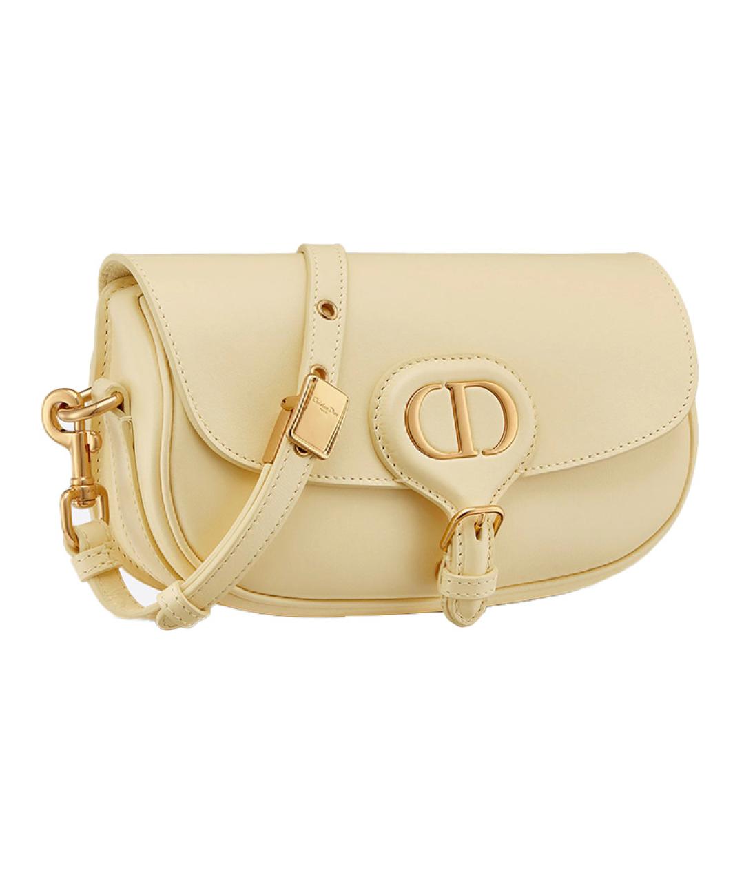 CHRISTIAN DIOR Желтая кожаная сумка через плечо, фото 2