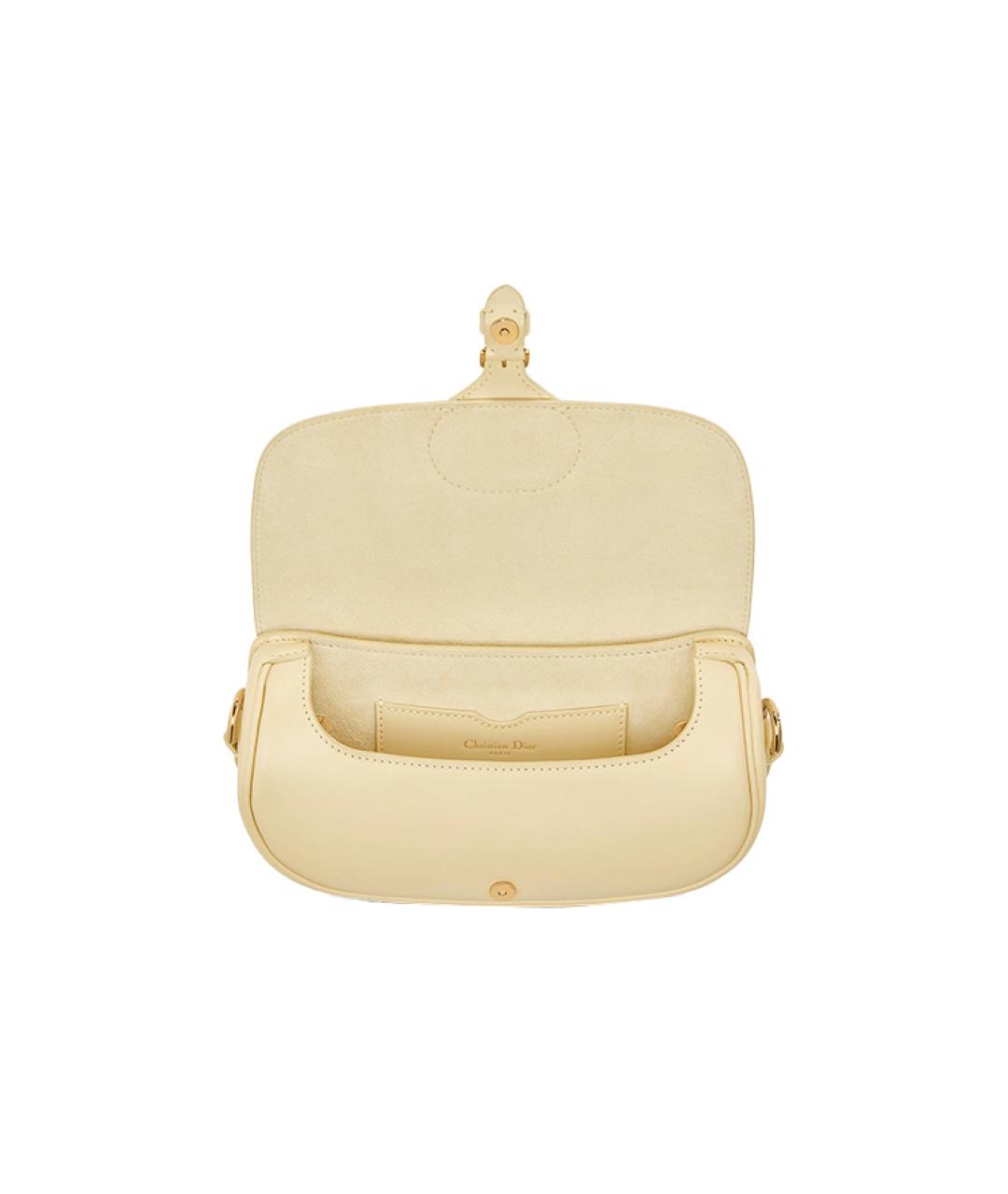 CHRISTIAN DIOR Желтая кожаная сумка через плечо, фото 4