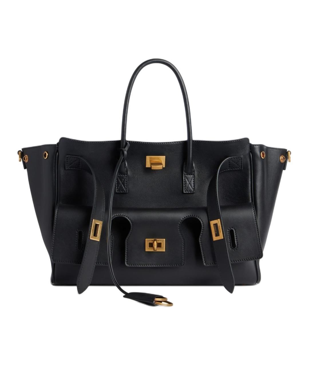 BALENCIAGA Черная кожаная сумка через плечо, фото 1