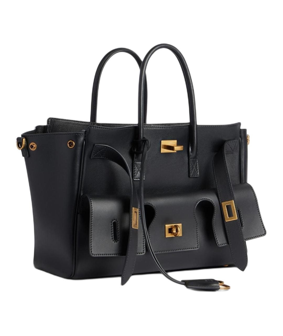 BALENCIAGA Черная кожаная сумка через плечо, фото 3