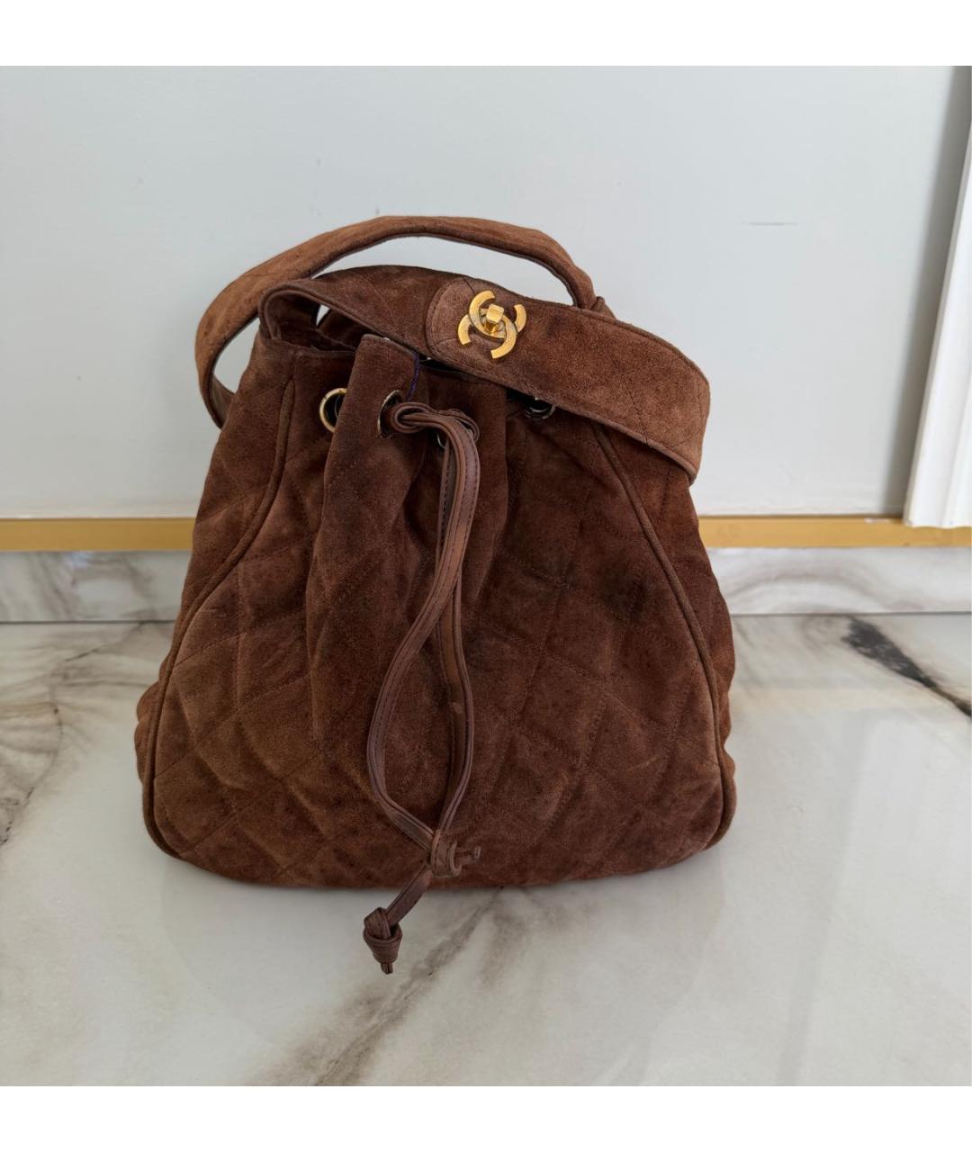 CHANEL Коричневая замшевая сумка через плечо, фото 2