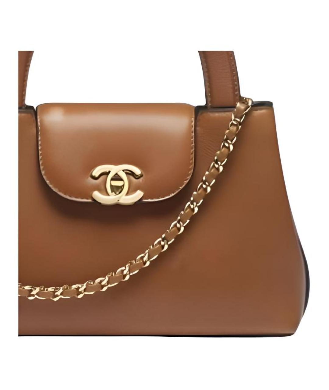 CHANEL Коричневая кожаная сумка через плечо, фото 3