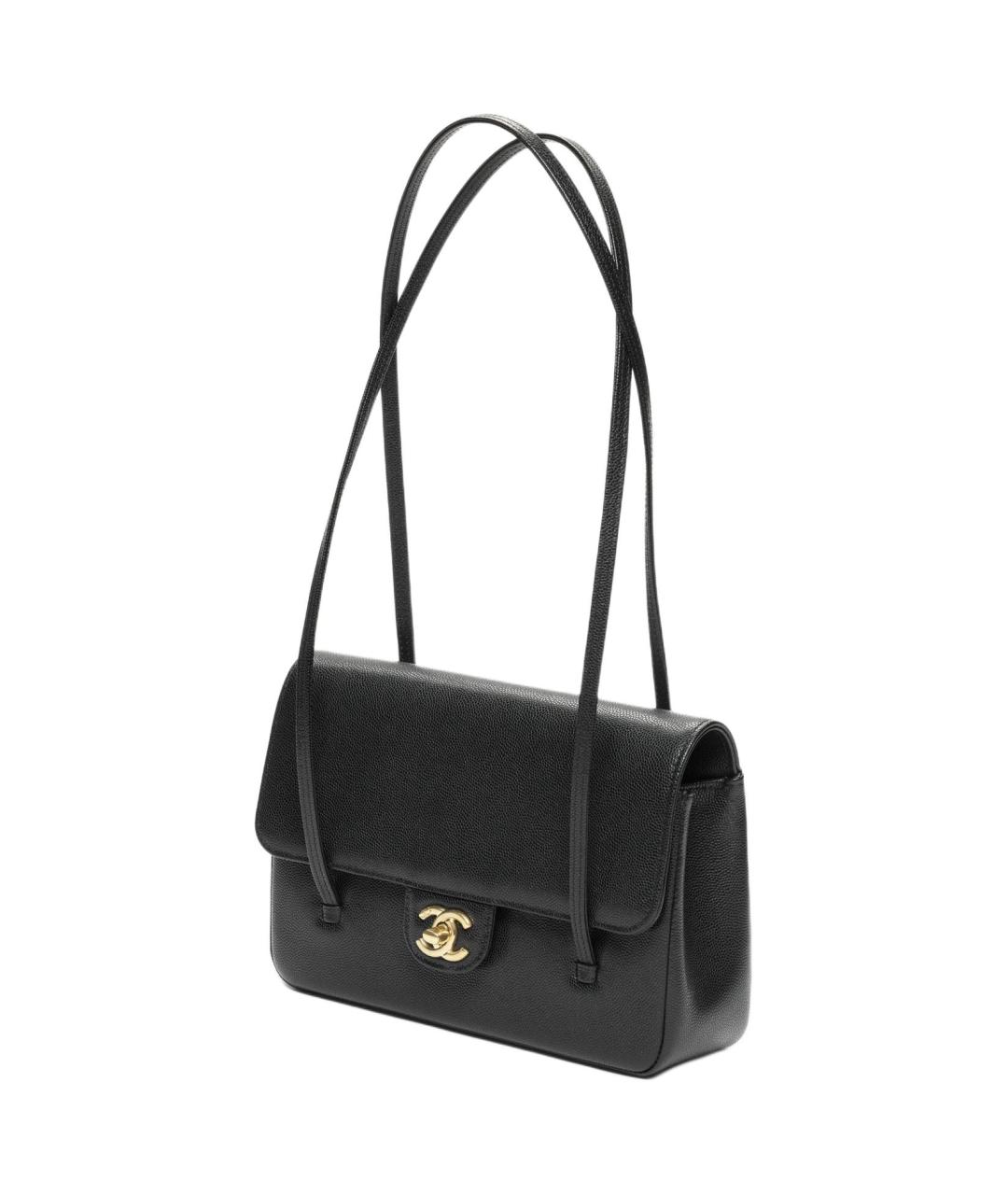 CHANEL Черная кожаная сумка через плечо, фото 2