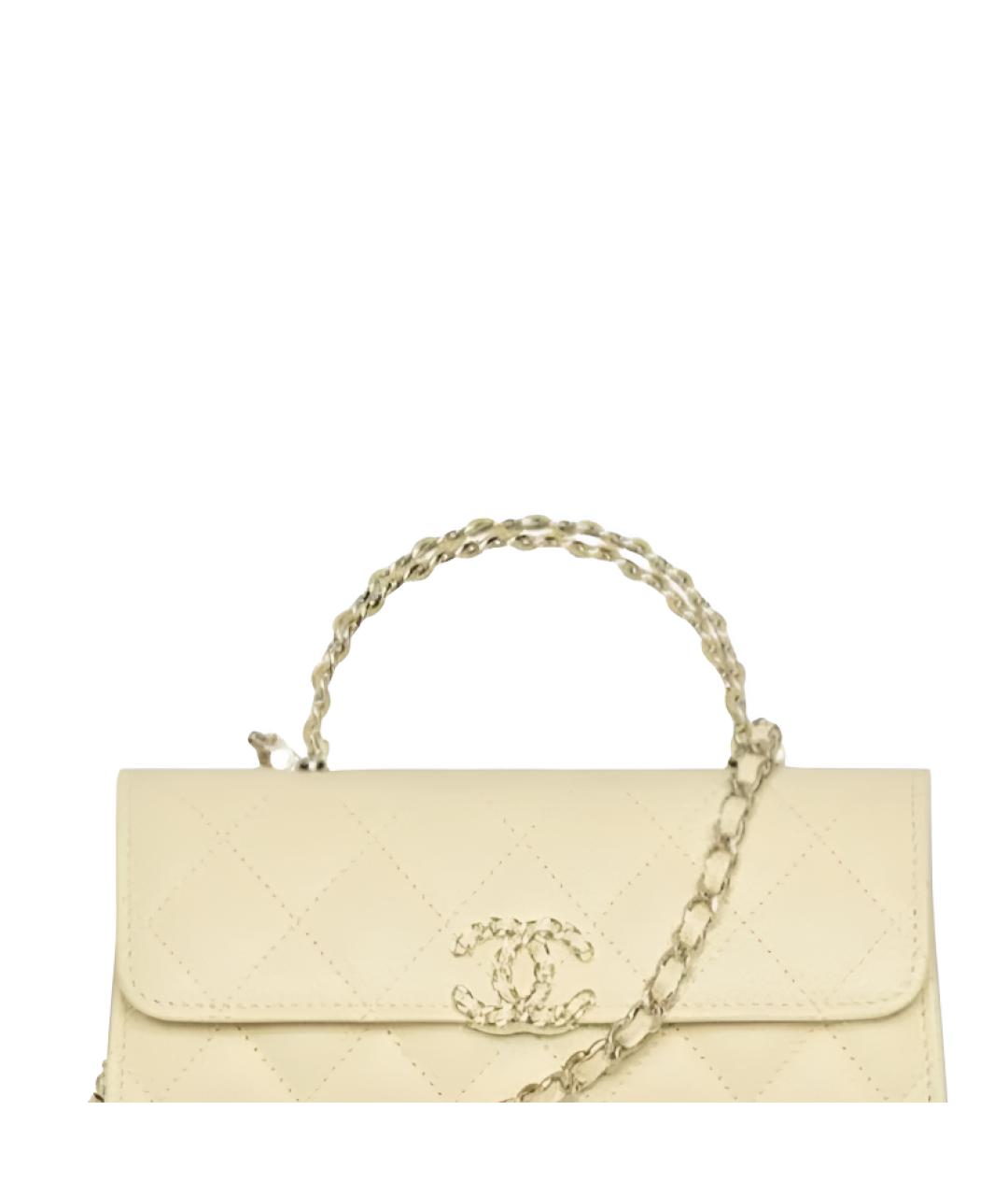 CHANEL Желтая кожаная сумка через плечо, фото 2