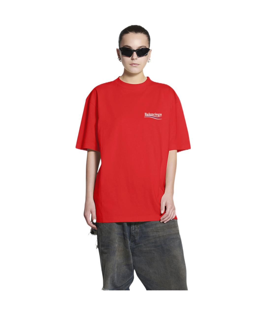 BALENCIAGA Красная футболка, фото 2