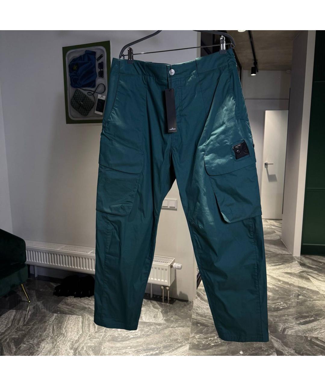 STONE ISLAND Темно-синие хлопковые повседневные брюки, фото 5