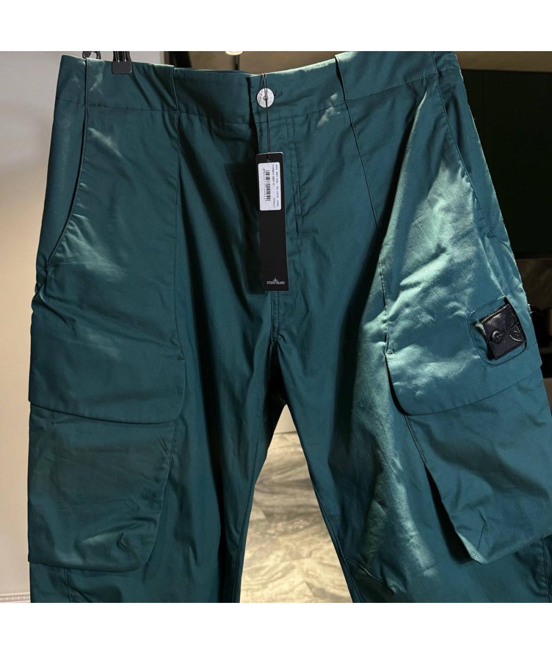 STONE ISLAND Темно-синие хлопковые повседневные брюки, фото 3