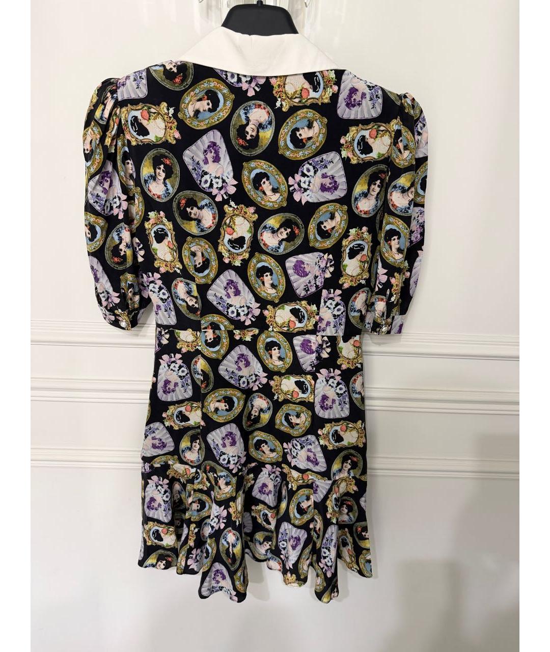 ALESSANDRA RICH Мульти шелковое коктейльное платье, фото 3