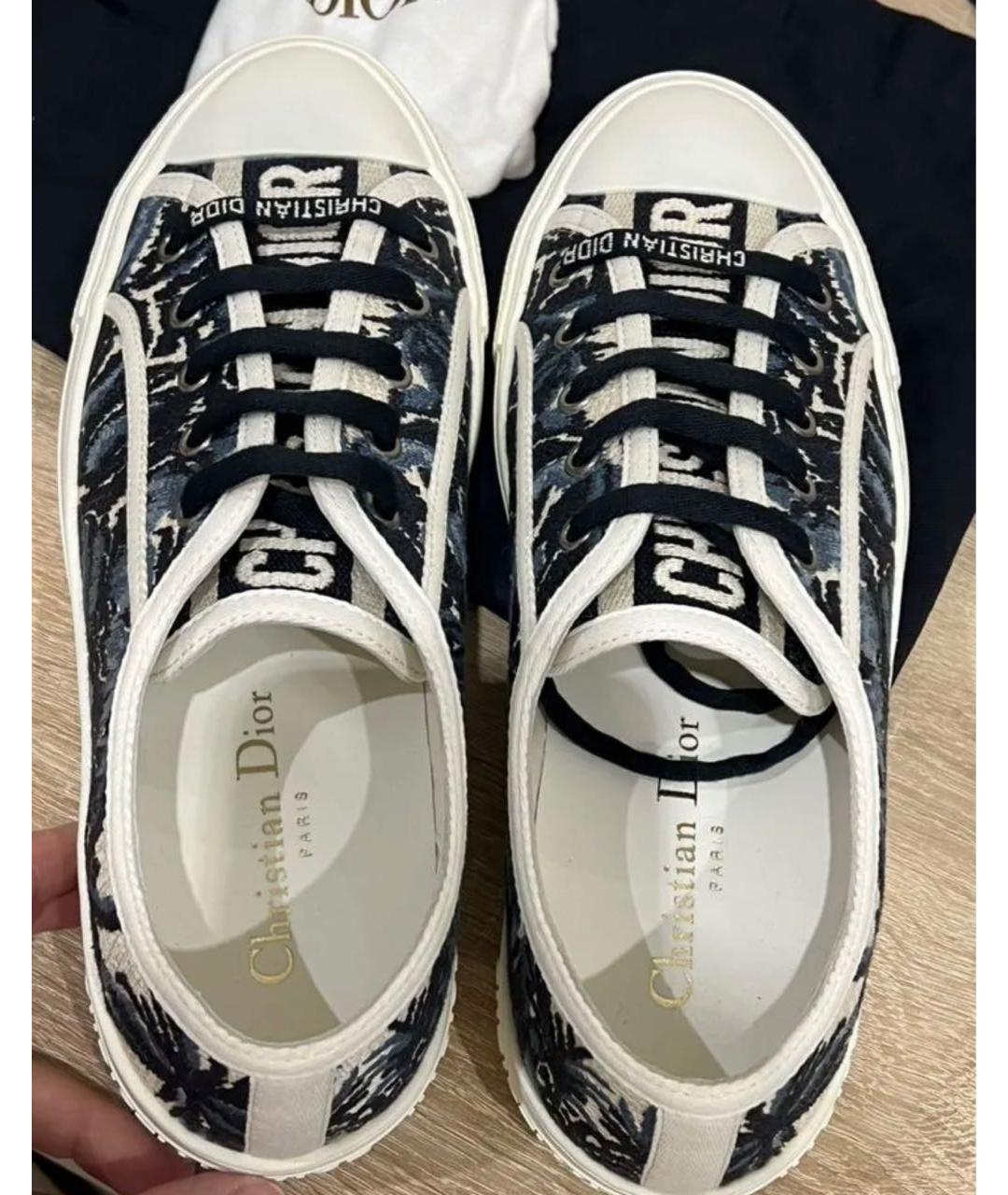 CHRISTIAN DIOR Синие текстильные кеды, фото 3