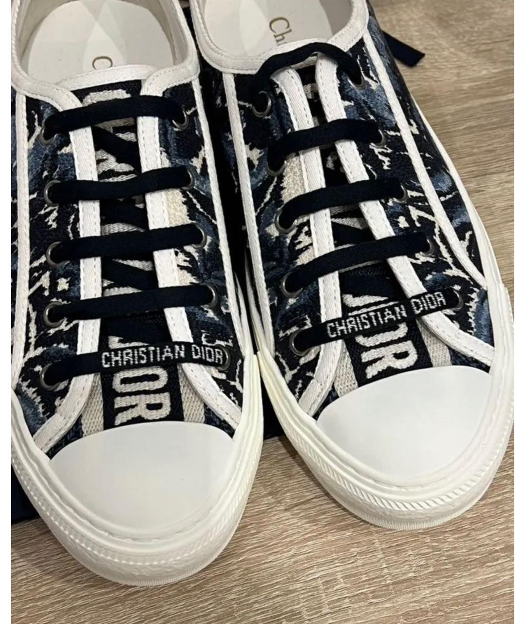 CHRISTIAN DIOR Синие текстильные кеды, фото 2