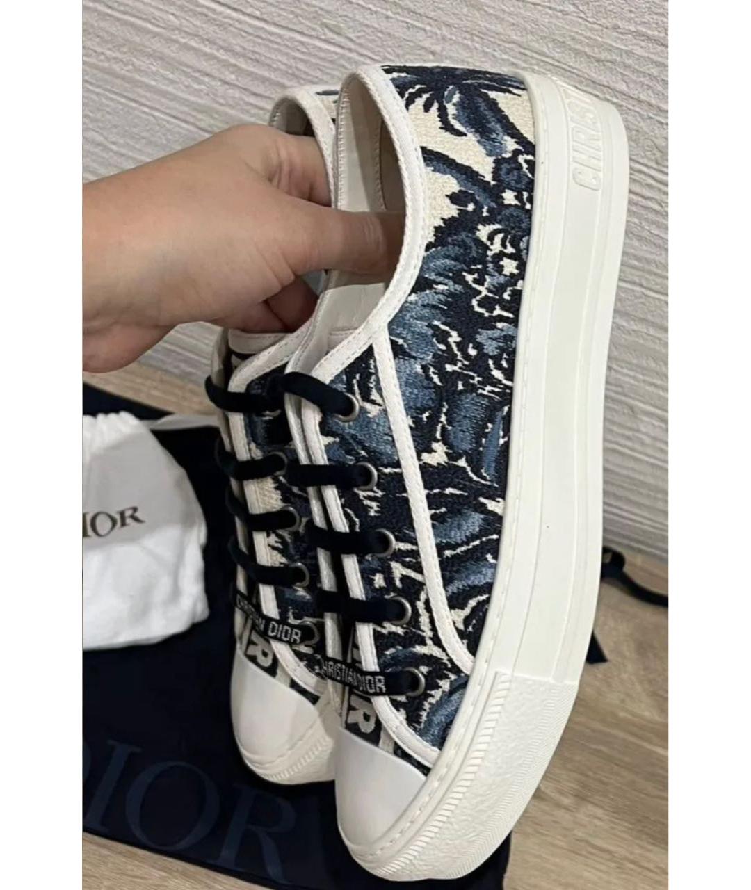 CHRISTIAN DIOR Синие текстильные кеды, фото 5
