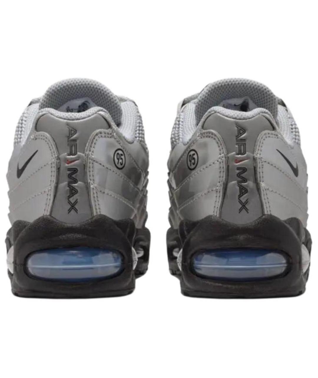 NIKE Серебряные кожаные кроссовки, фото 6