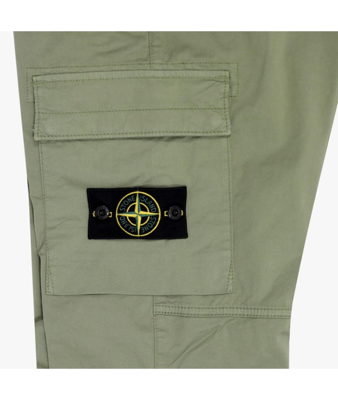 STONE ISLAND Зеленые брюки чинос, фото 4