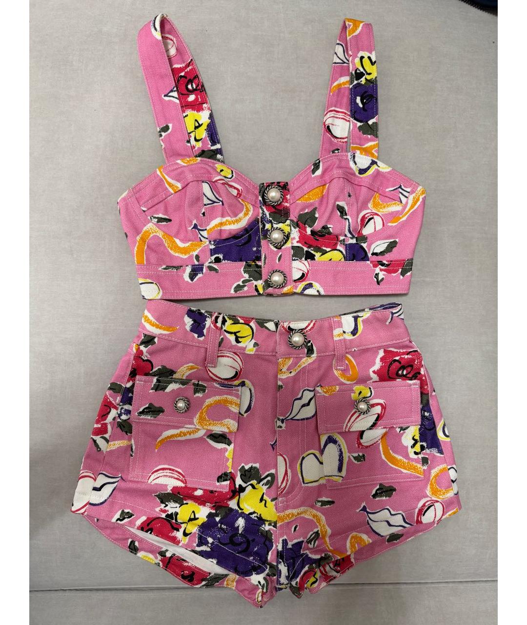 ALESSANDRA RICH Розовые деним шорты, фото 7