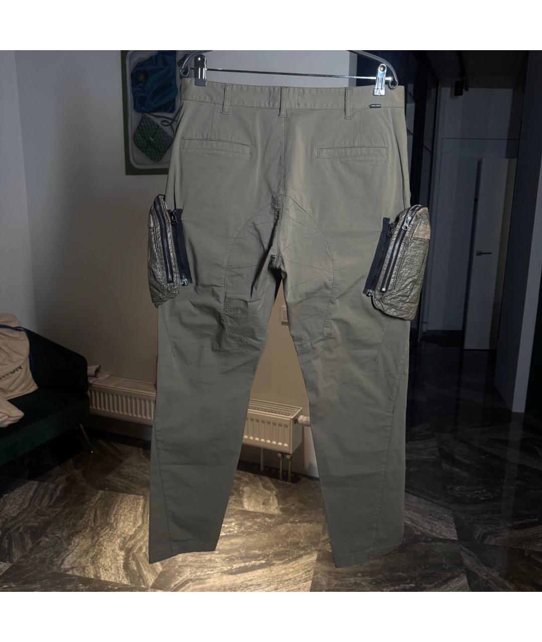 STONE ISLAND Хаки хлопковые повседневные брюки, фото 2