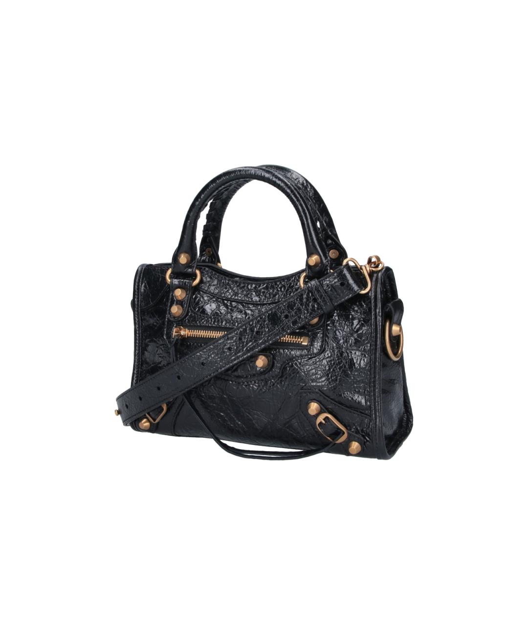 BALENCIAGA Черная кожаная сумка тоут, фото 2