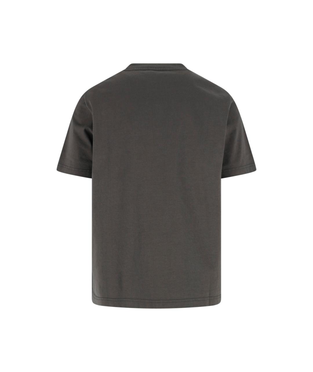 MAISON KITSUNE Серая хлопковая футболка, фото 2