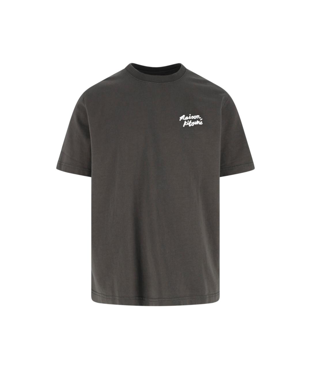 MAISON KITSUNE Серая хлопковая футболка, фото 1