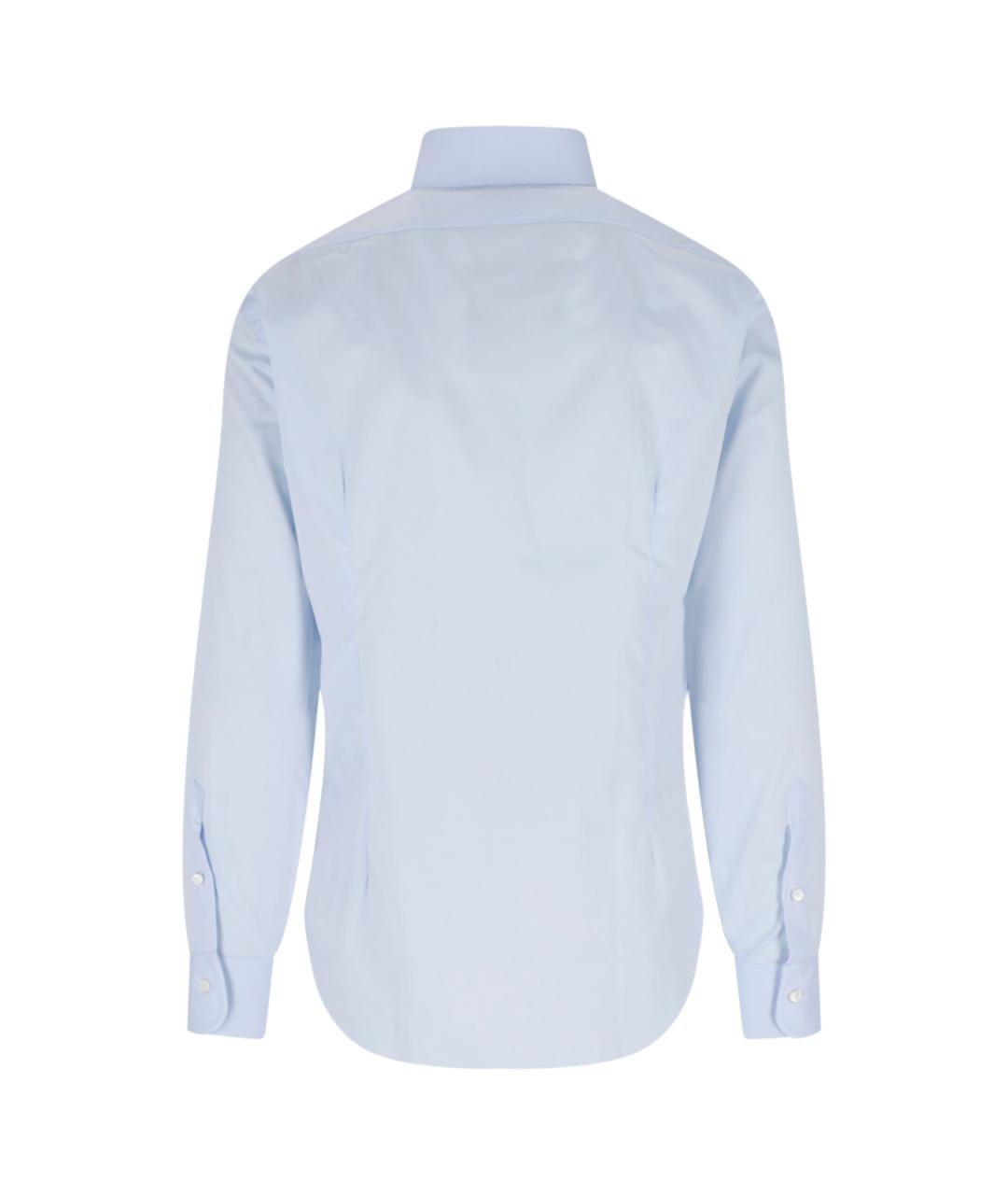 BARBA Синяя хлопковая кэжуал рубашка, фото 2