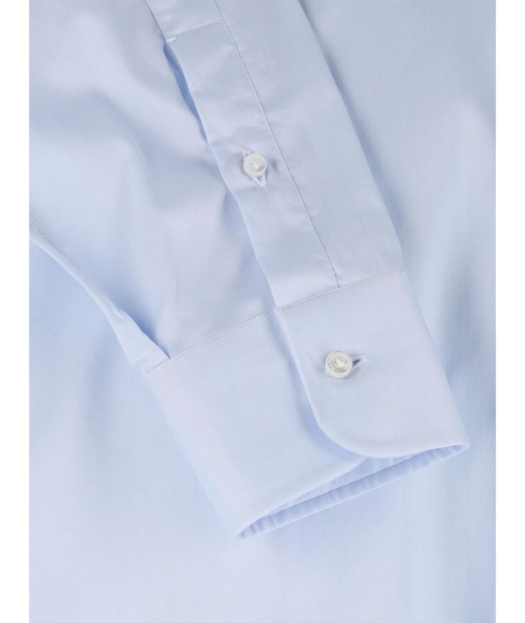 BARBA Синяя хлопковая кэжуал рубашка, фото 3