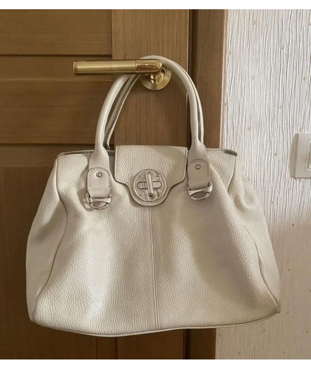 BRIC'S Белая кожаная сумка с короткими ручками, фото 7