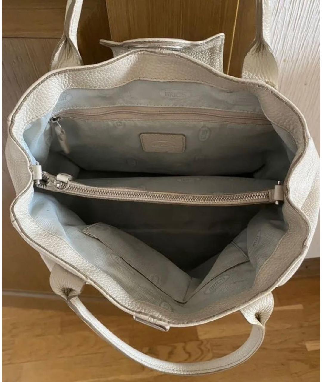 BRIC'S Белая кожаная сумка с короткими ручками, фото 4