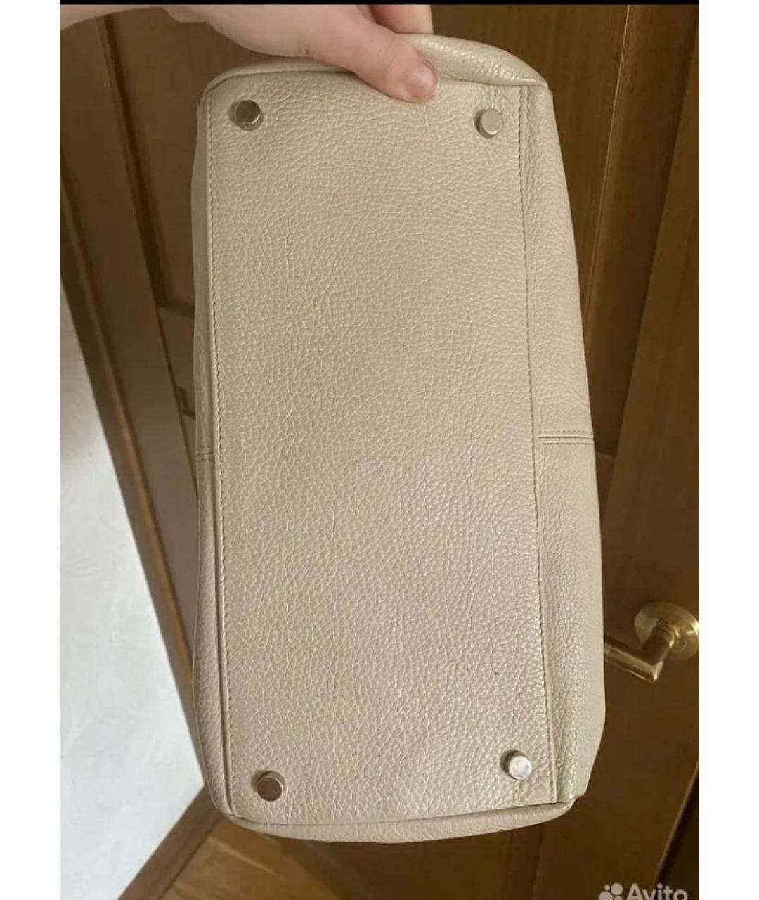 BRIC'S Белая кожаная сумка с короткими ручками, фото 5