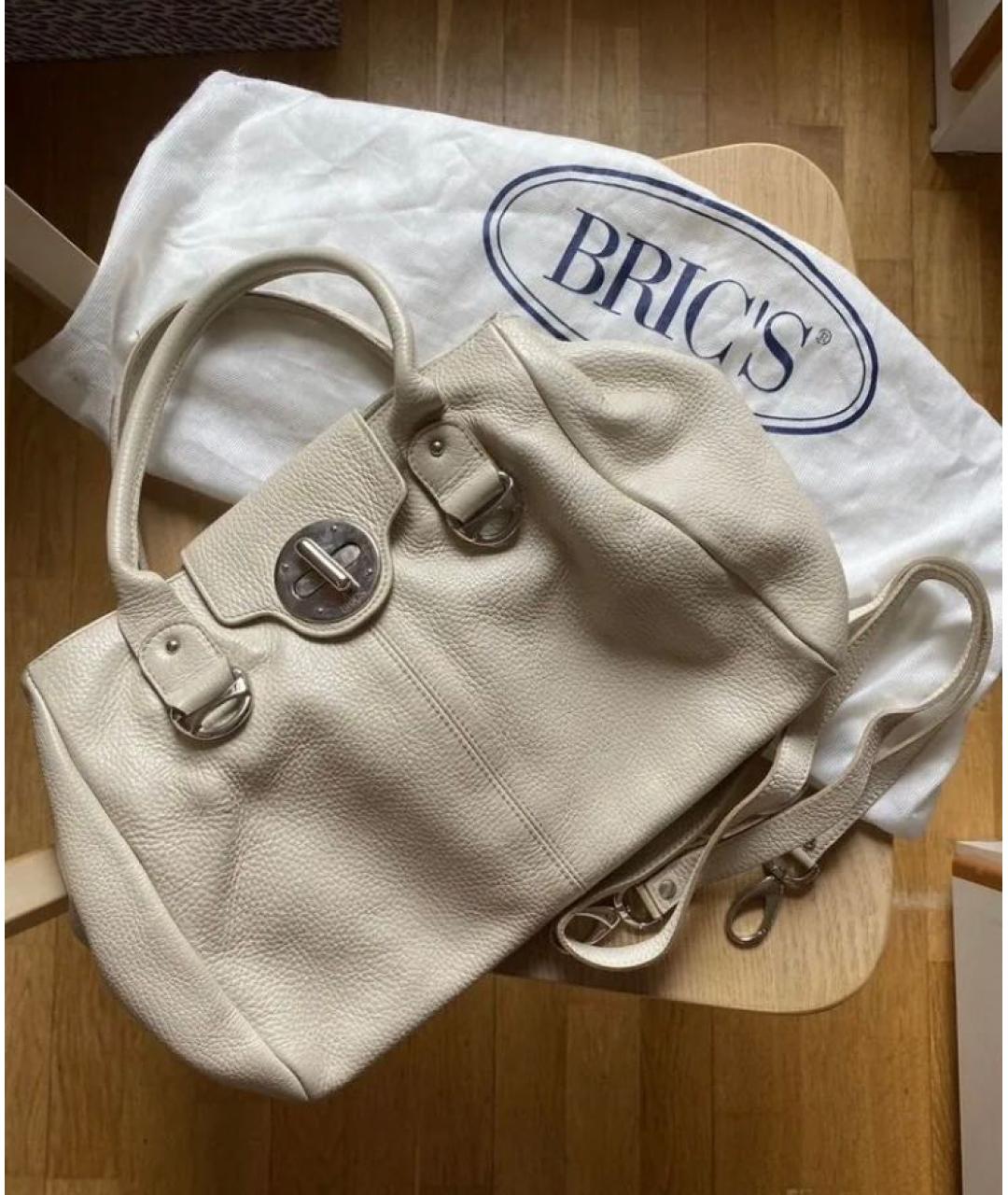 BRIC'S Белая кожаная сумка с короткими ручками, фото 3