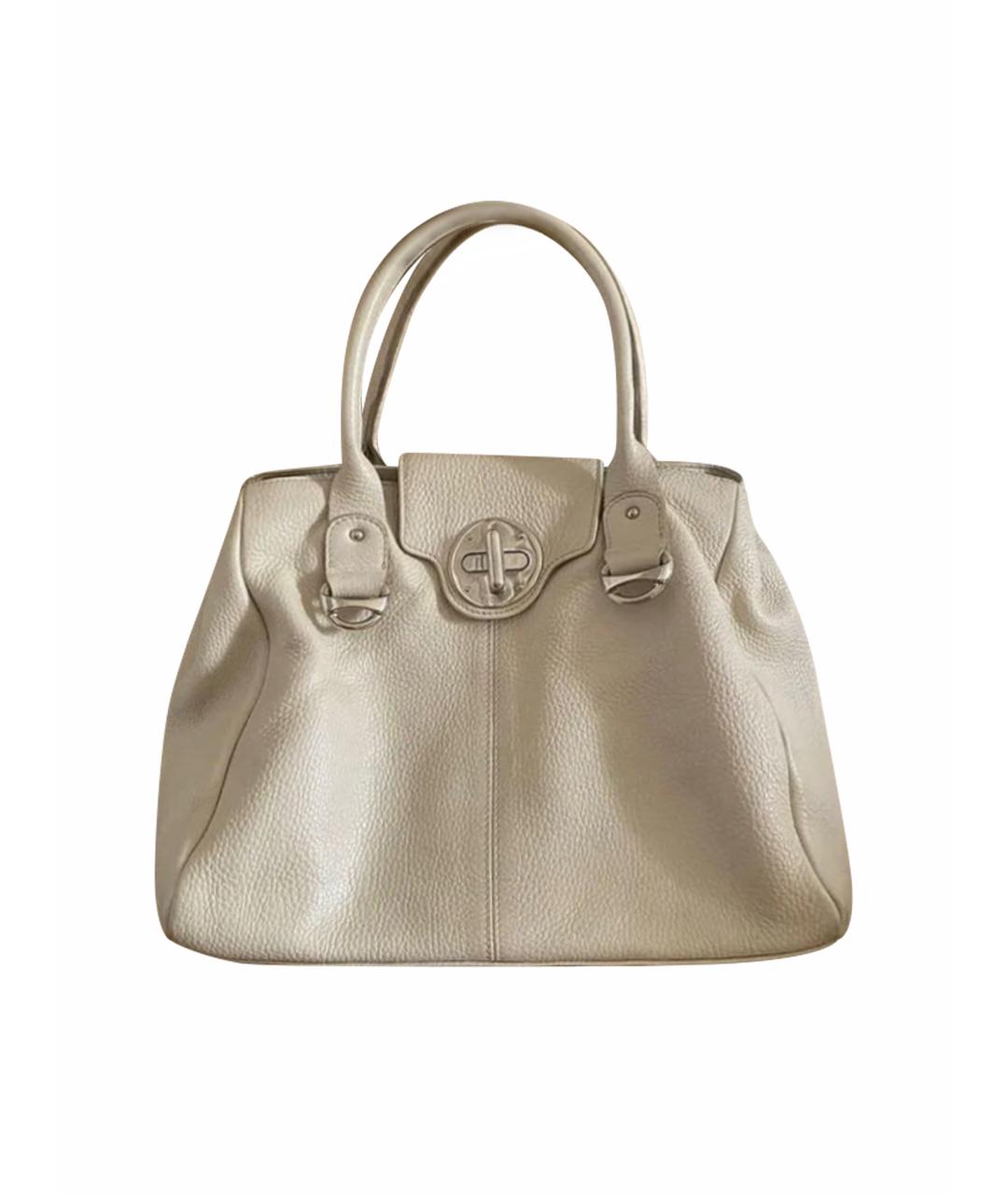 BRIC'S Белая кожаная сумка с короткими ручками, фото 1