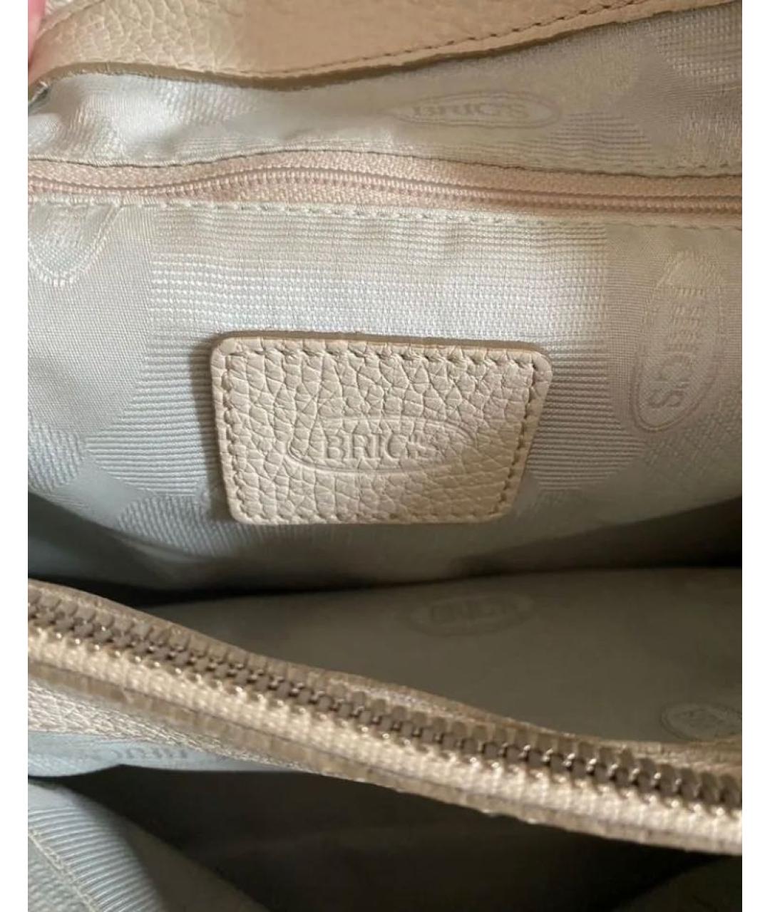 BRIC'S Белая кожаная сумка с короткими ручками, фото 6