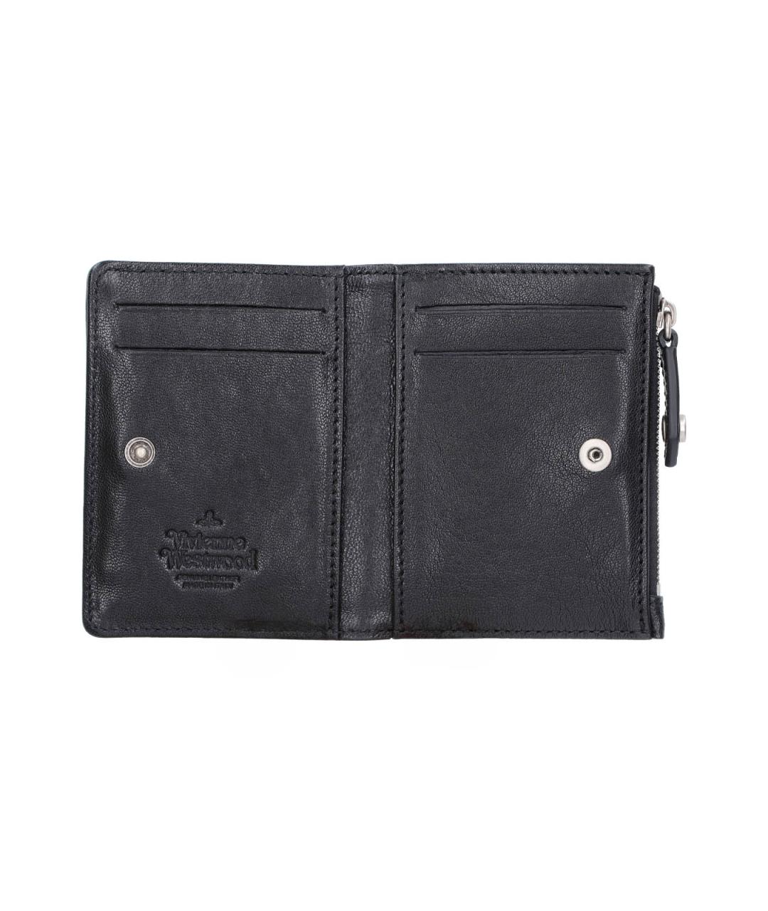 VIVIENNE WESTWOOD Черный кожаный кошелек, фото 2