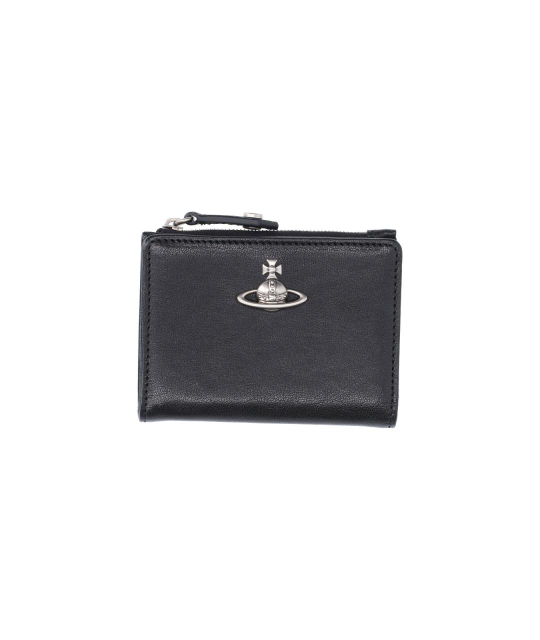 VIVIENNE WESTWOOD Черный кожаный кошелек, фото 1