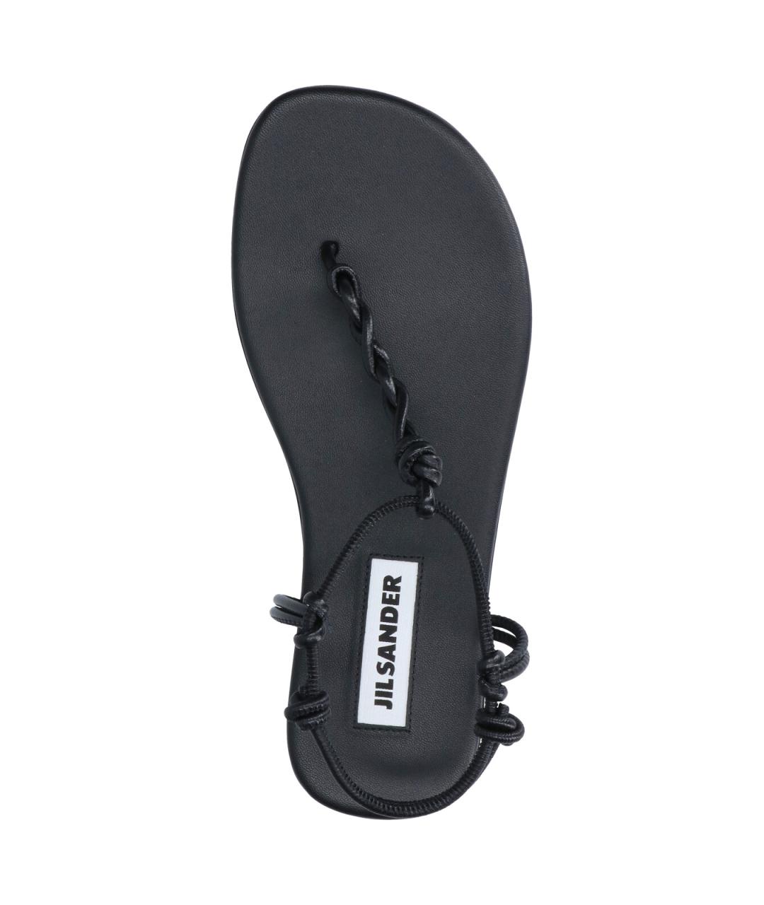 JIL SANDER Черные кожаные босоножки, фото 5