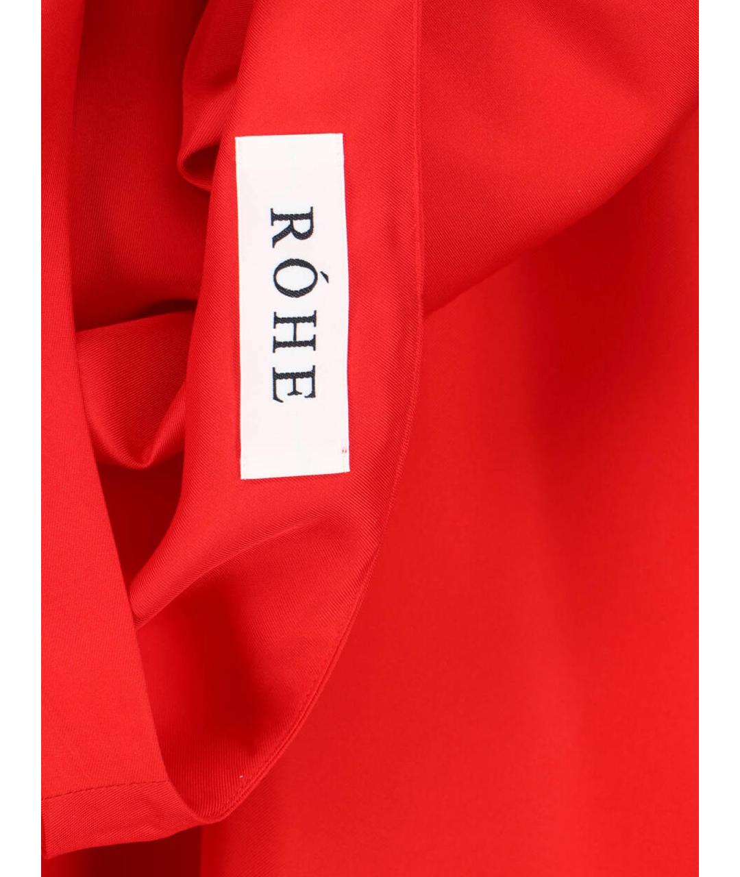 ROHE Красное шелковое повседневное платье, фото 5