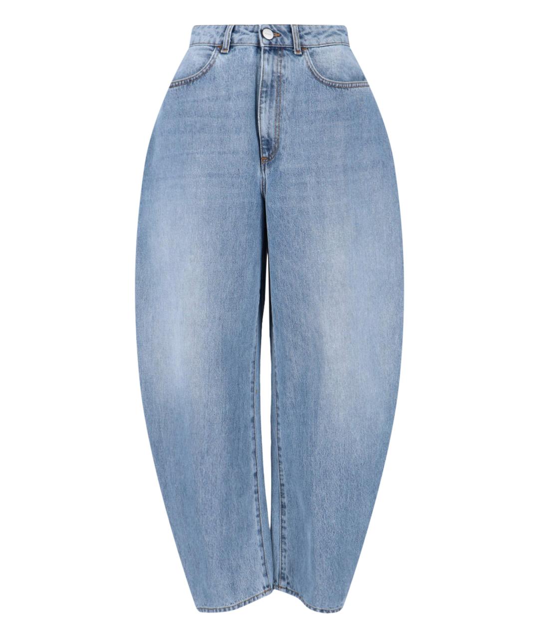 ROHE Синие хлопковые прямые джинсы, фото 1