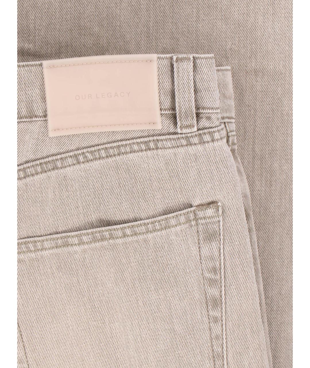 OUR LEGACY Серые хлопковые прямые джинсы, фото 5