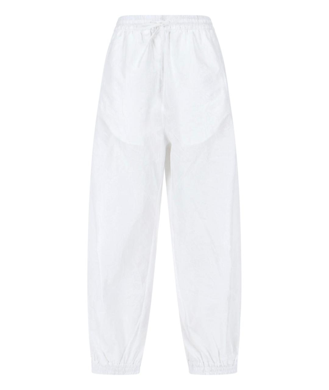 ROHE Белые хлопковые прямые брюки, фото 1