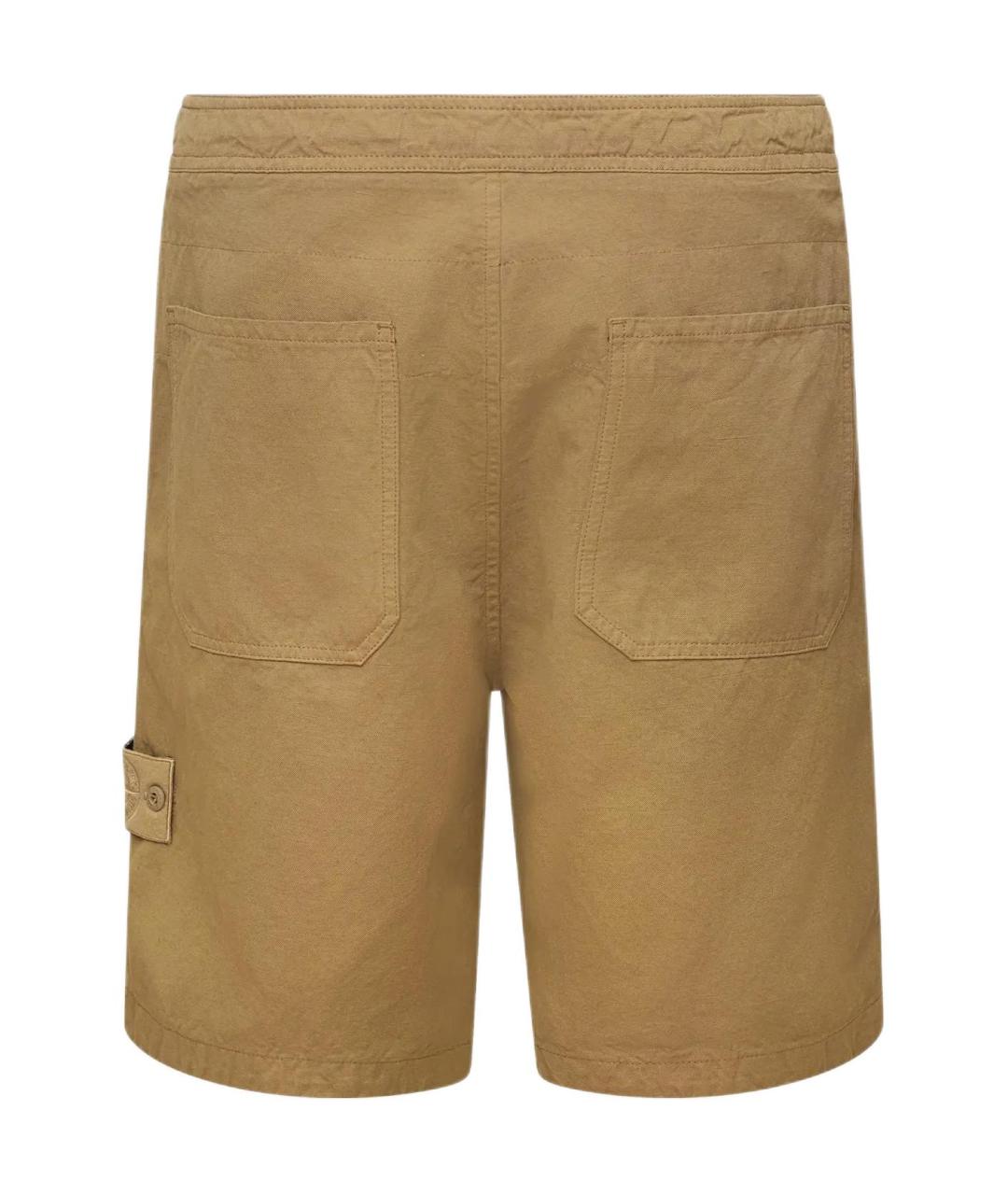 STONE ISLAND Бежевые шорты, фото 2
