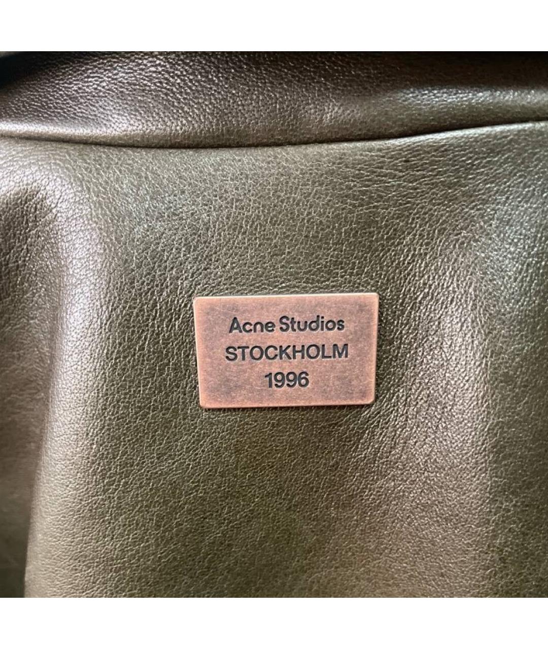 ACNE STUDIOS Зеленая кожаная куртка, фото 5