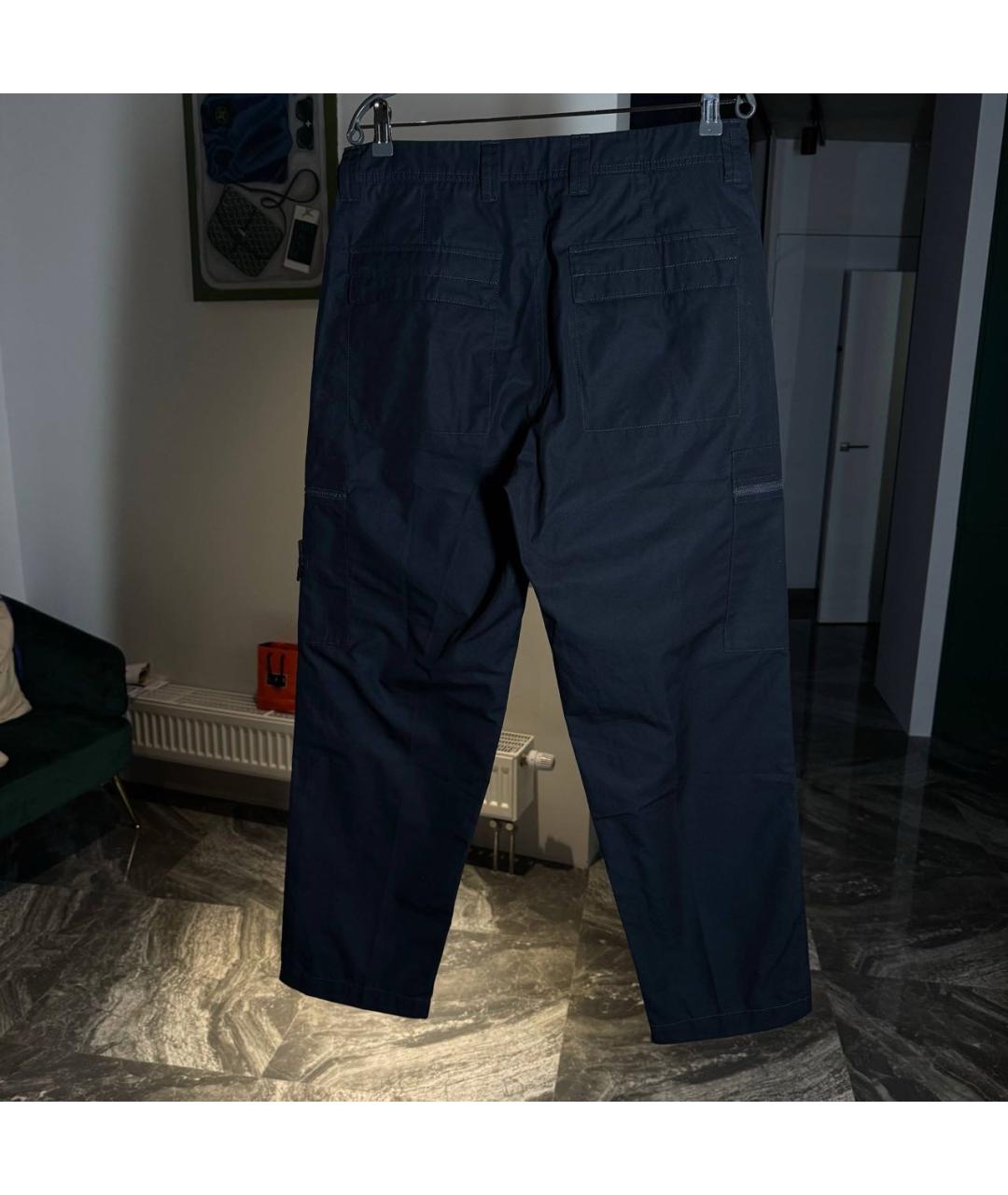 STONE ISLAND Черные хлопковые повседневные брюки, фото 2