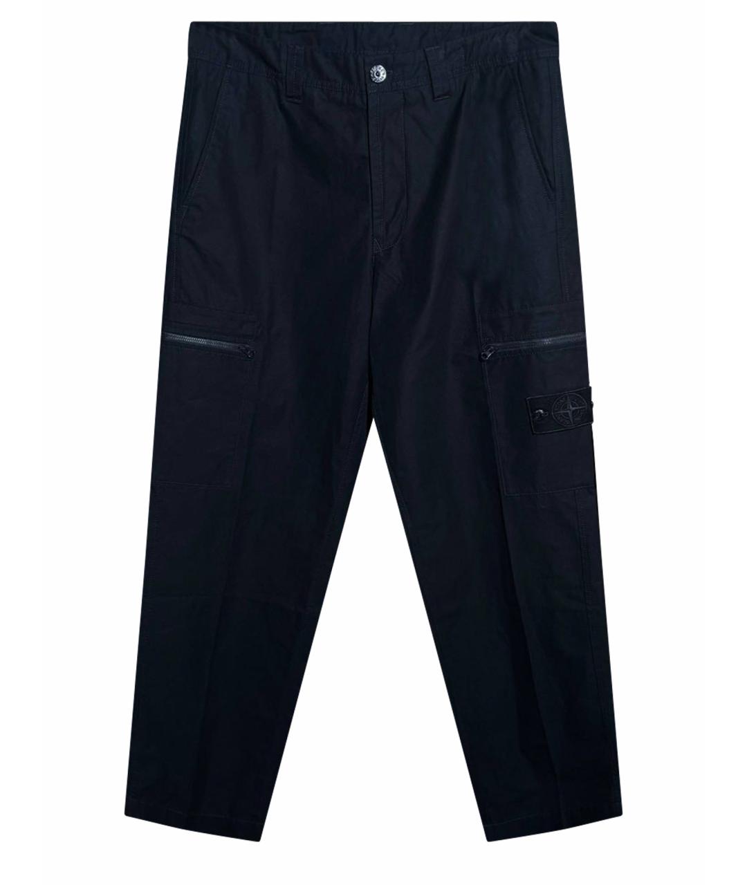 STONE ISLAND Черные хлопковые повседневные брюки, фото 1