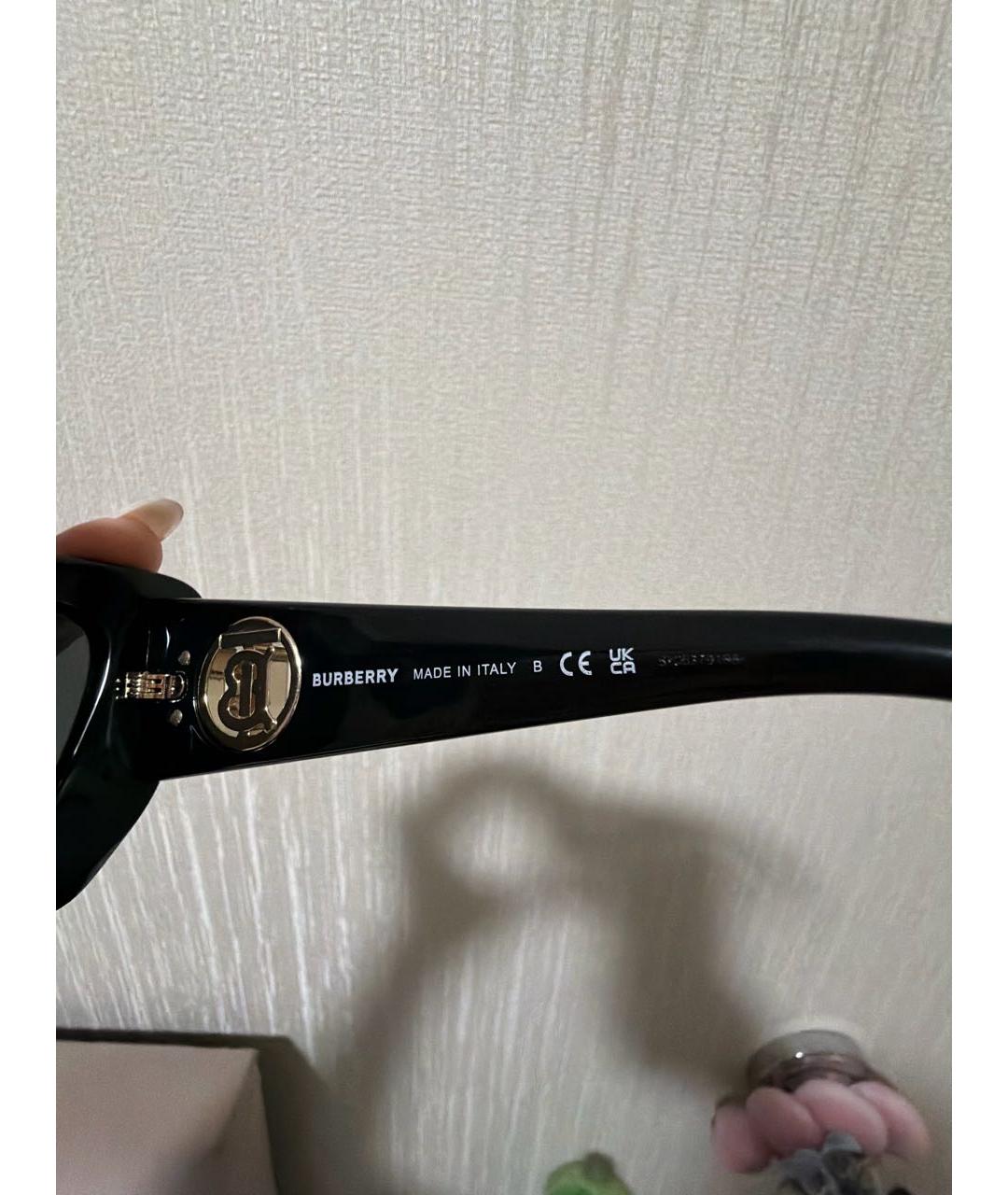 BURBERRY Черные пластиковые солнцезащитные очки, фото 6