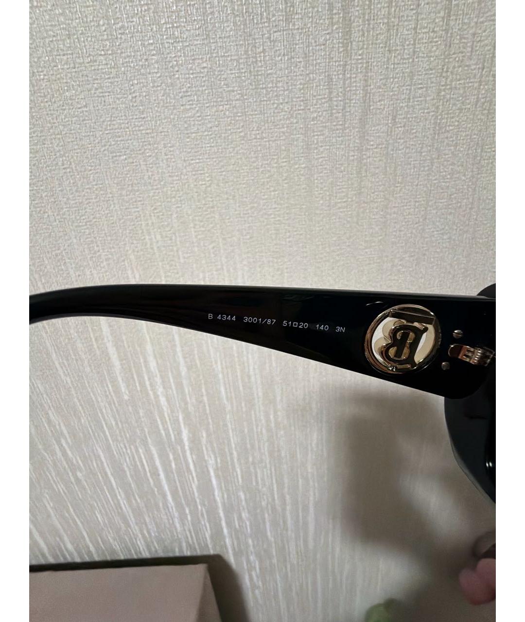 BURBERRY Черные пластиковые солнцезащитные очки, фото 7