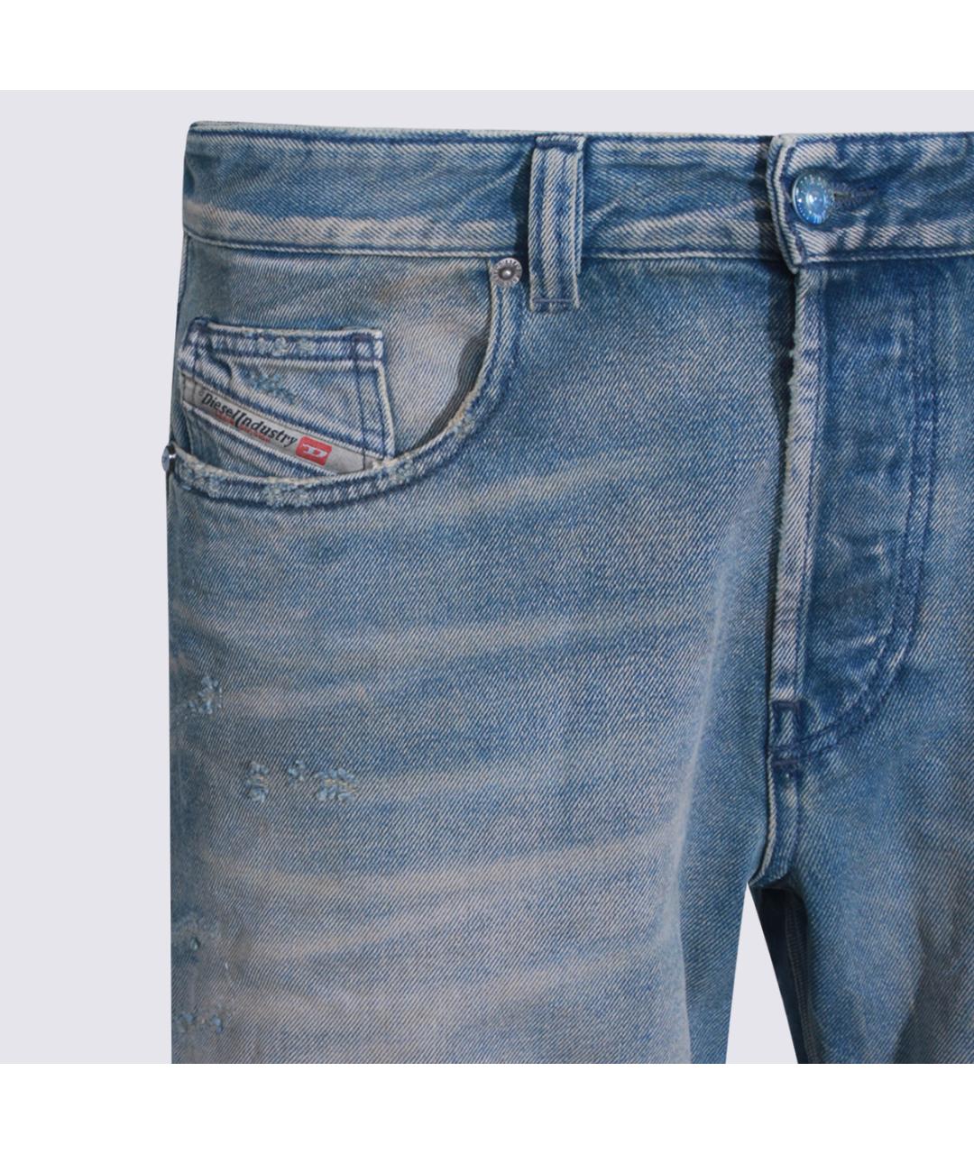 DIESEL Синие хлопковые прямые джинсы, фото 3