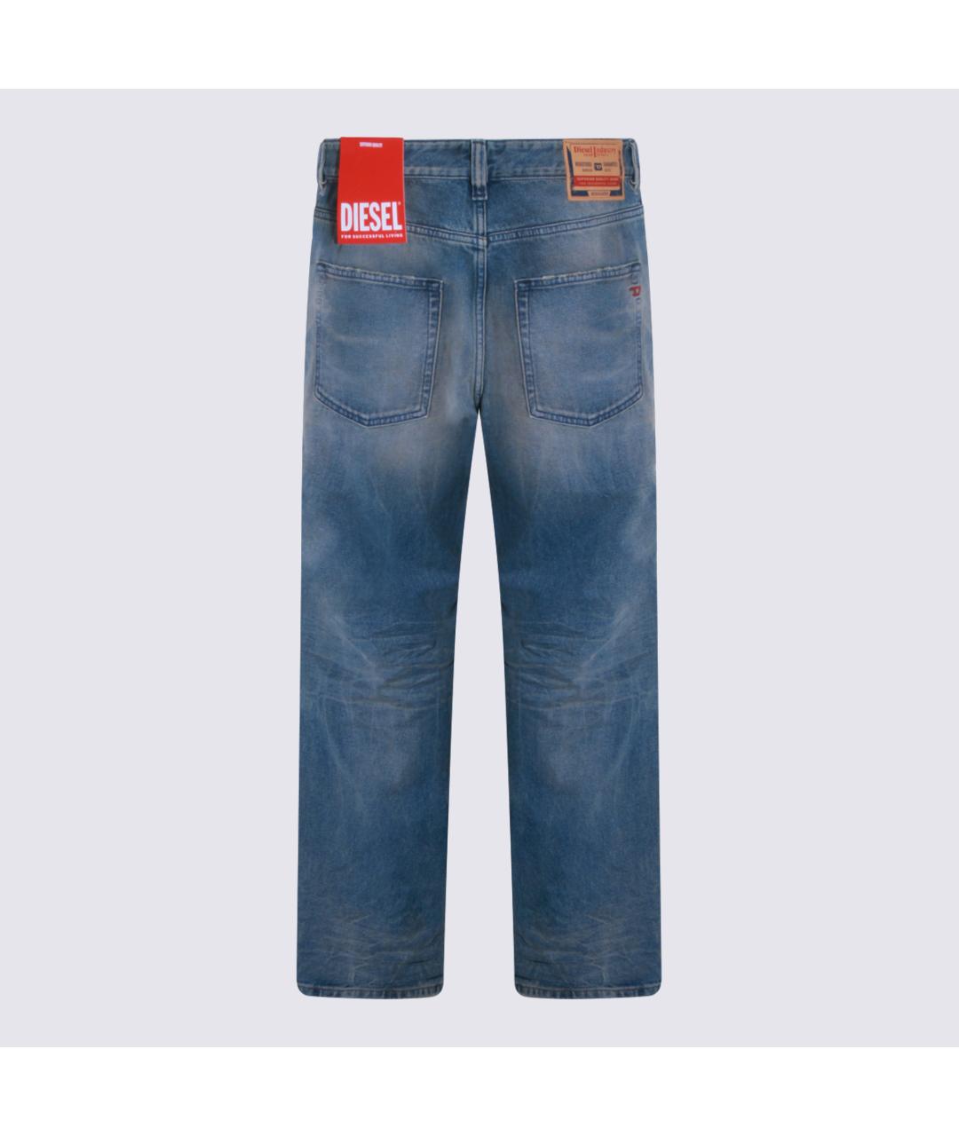 DIESEL Синие хлопковые прямые джинсы, фото 2