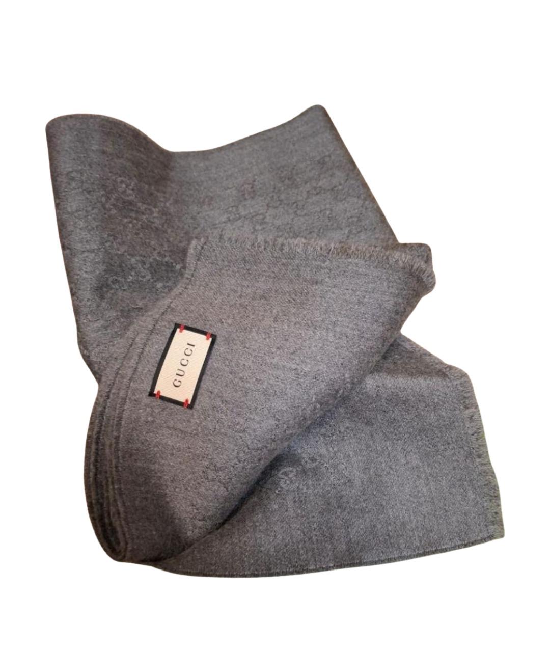 GUCCI Серый кашемировый шарф, фото 1