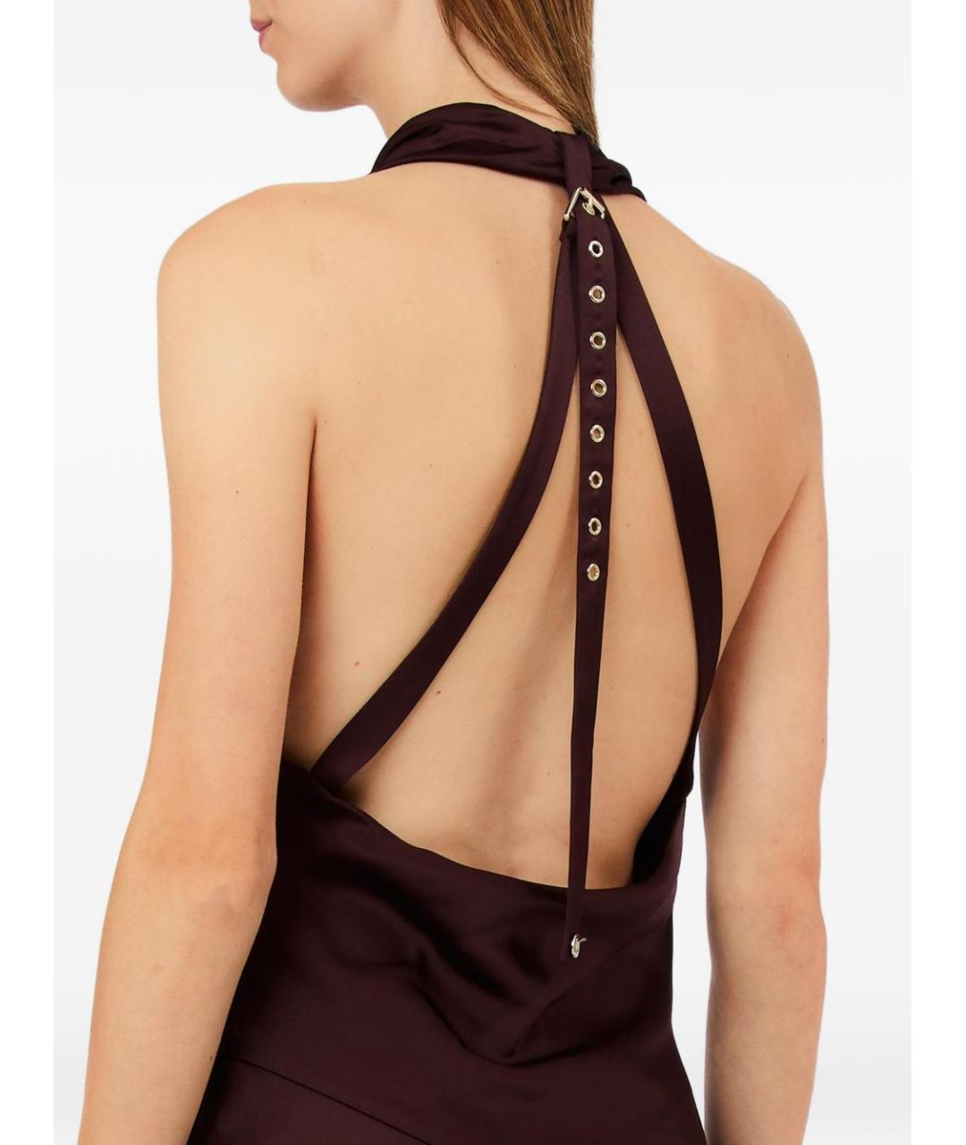 LIU JO Коричневое вискозное вечернее платье, фото 3