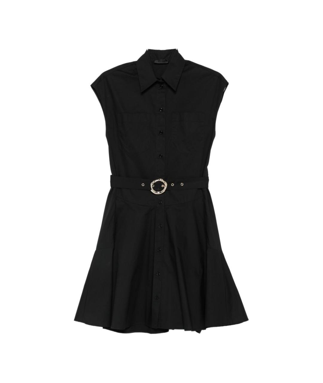 LIU JO Черное хлопковое повседневное платье, фото 1