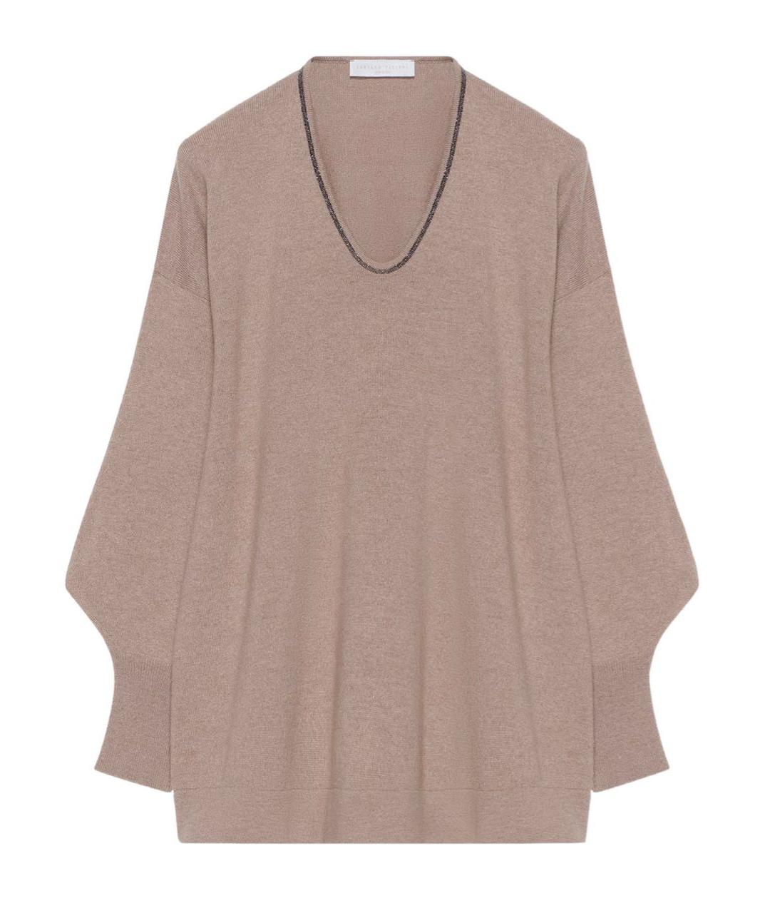 FABIANA FILIPPI Бежевый шерстяной джемпер / свитер, фото 9