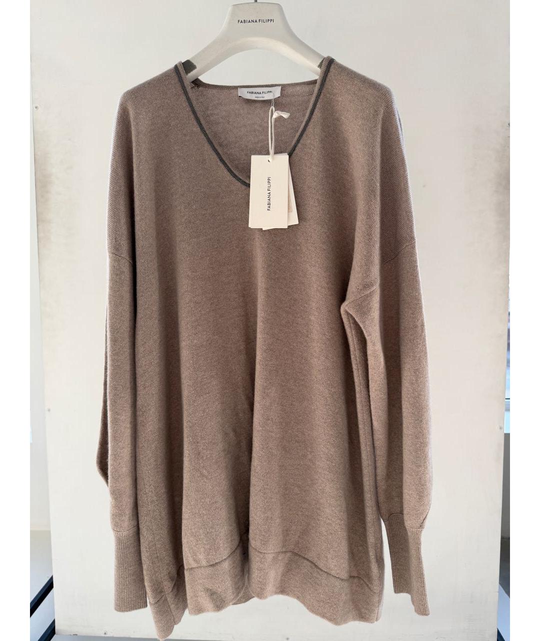 FABIANA FILIPPI Бежевый шерстяной джемпер / свитер, фото 6